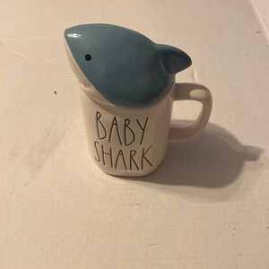 Rae Dunn Baby Shark Mug with Shark Head Lid Cover